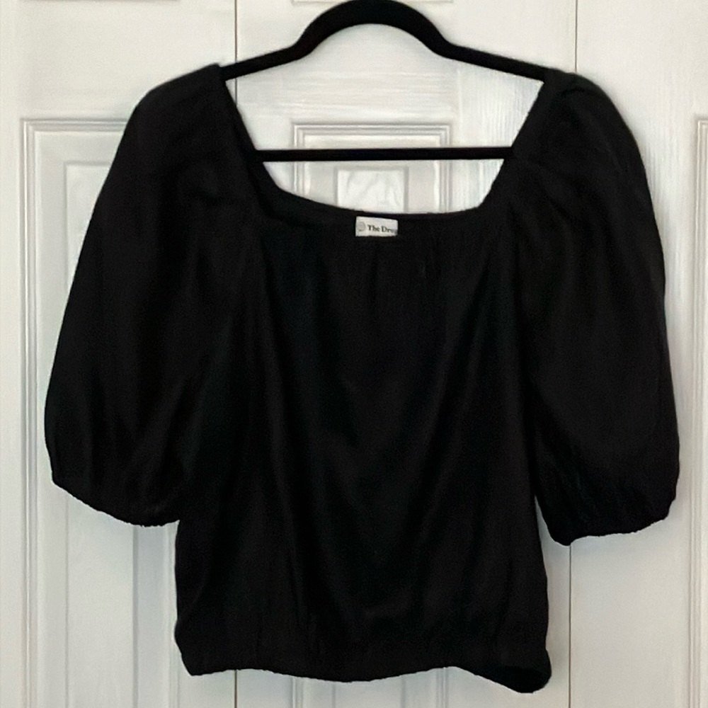 Women's Black Puff Sleeve Top